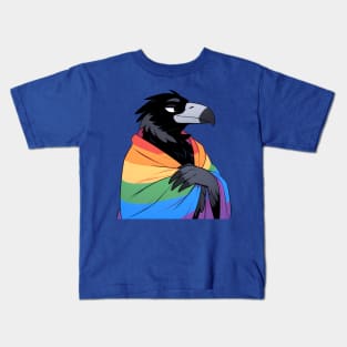 Comfy Womfy Furry Pride Raven LGBTQ Rainbow Kids T-Shirt